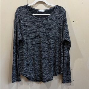 rag & bone Hudson Grey Marled Long Sleeve Tee